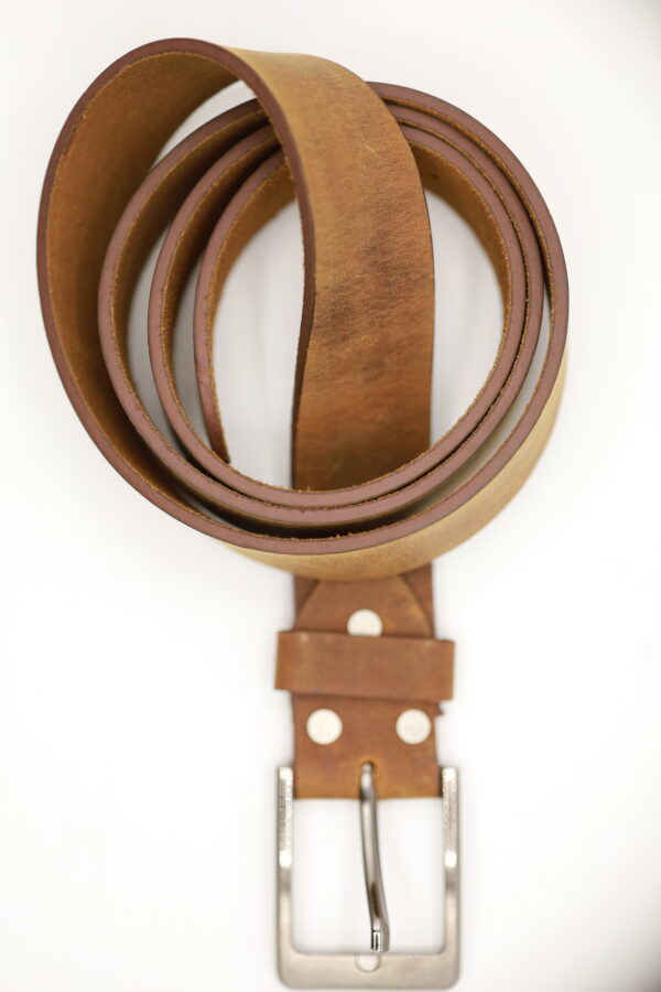 Men's Oil Tanned Stitched Leather Belt